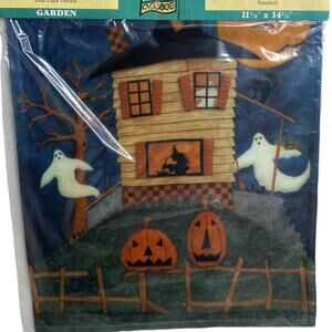 Toland Exclusive Art Flag 11 1/8" x 14.5" Halloween Haunted House Garden Flag